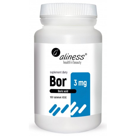 Bor 3 mg (kwas borowy) x100 tabletek Aliness