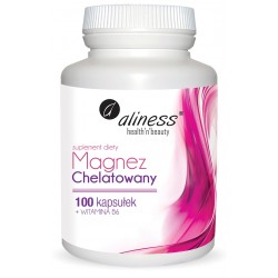 Magnez chelatowany 560 mg + Wit B6 100 kapsułek Aliness