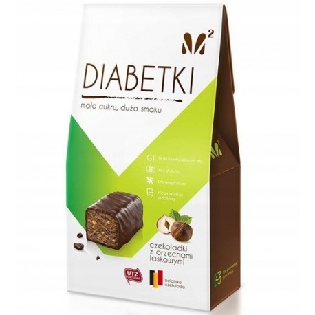 Diabetki czekoladki z orzechami laskowymi 100g