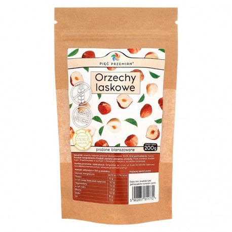 Orzechy prażone blanszowane bez glutenu 200g Pięć Przemian