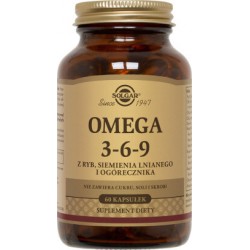 Solgar Omega 3-6-9 z ryb, siemienia lnianego i ogórecznika x 60 kapsułek