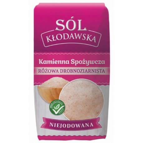 SÓL KŁODAWSKA KAMIENNA RÓŻOWA NIEJODOWANA DROBNOZIARNISTA 1 kg